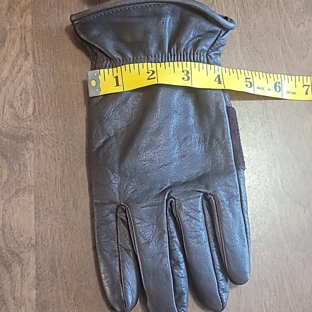 Women's Brown‎ Leather Gloves Size L/XL very good pre-owned Condition